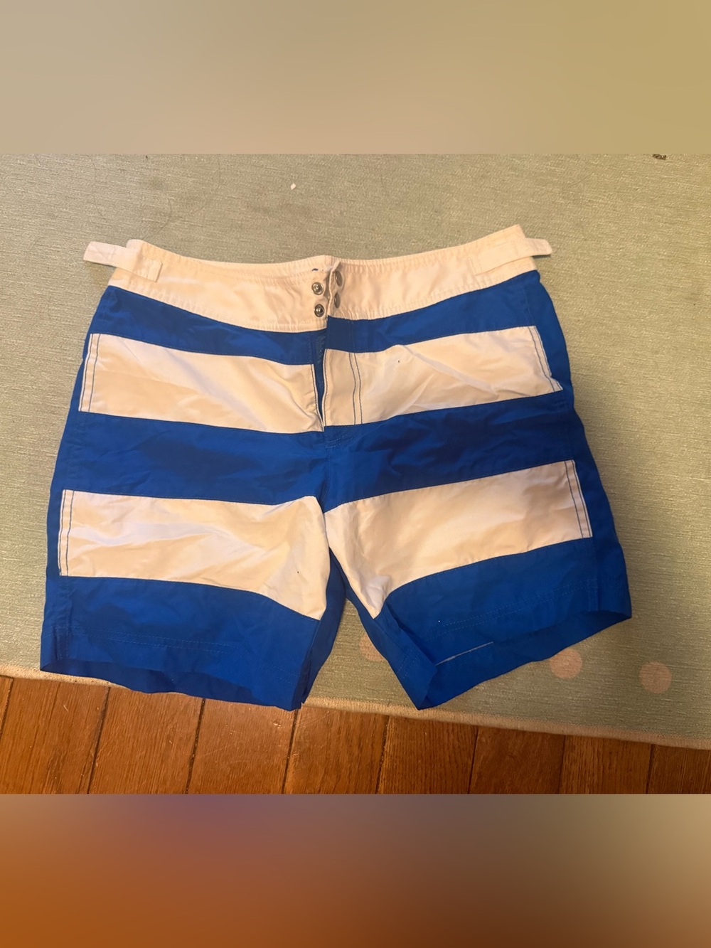 Stafford Blue and White Striped Men's Hybrid Shorts